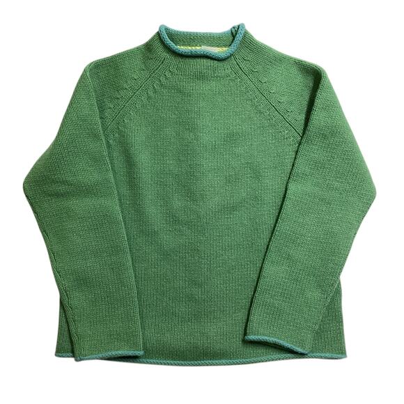 Irelandseye Rollneck 100% pure new wool sweater in green XL IRELAND - Picture 4 of 8
